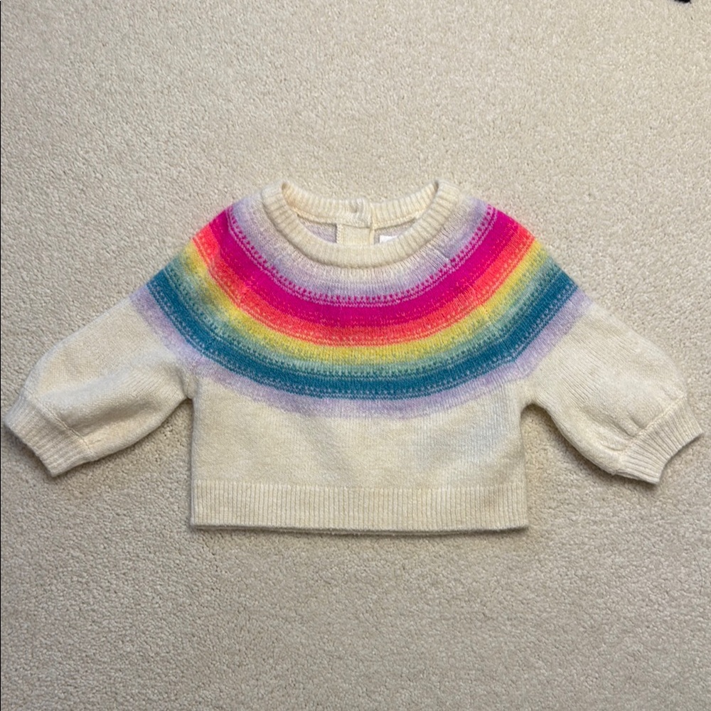 GAP Kids Rainbow Sweater - Cream, Pink, Purple, Blue, Green, Yellow